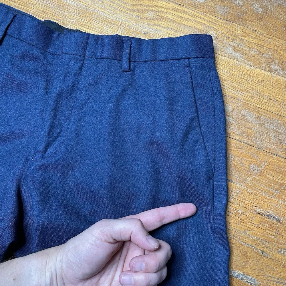 J Crew Men's Ludlow Slim Fit Pants 32x32 Blue Vitale Barberis Canonico Wool‎